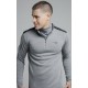 SikSilk L/S Quarter Zip Sport Top - Grey Marl